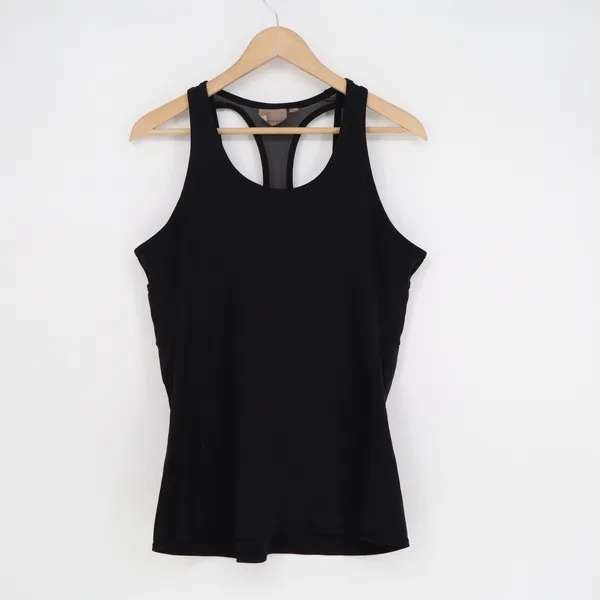 Athleta Womens Black Racerback Mesh Back Performance Workout Tank Top Size L - Image 3
