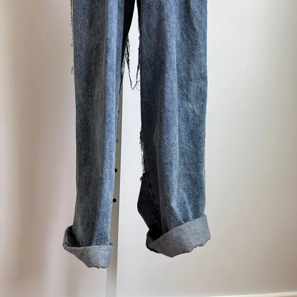 Carmar sz S blue distressed cutout cottagecore Denim Overalls‎ - Image 8