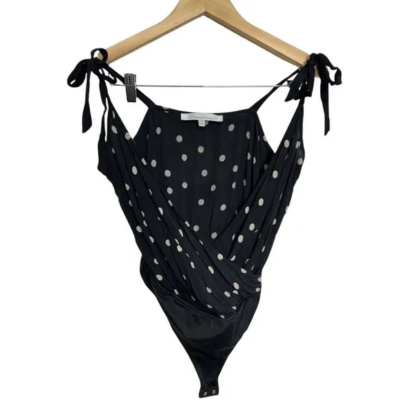 Lovers + Friends Bodysuit Cami Polka-dot Size Extra Small in Black - Image 2