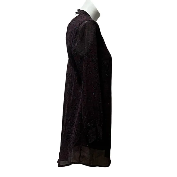 Astr burgundy floral short dress - Image 3