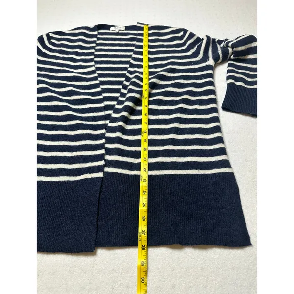 Madewell Navy White Striped Open Front Cardigan Sweater Merino Wool Alpaca S - Image 5