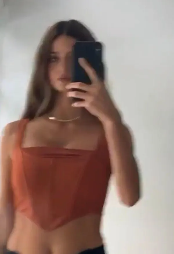 Tiger Mist Red Rust Geneva Corset Crop Top - Image 3