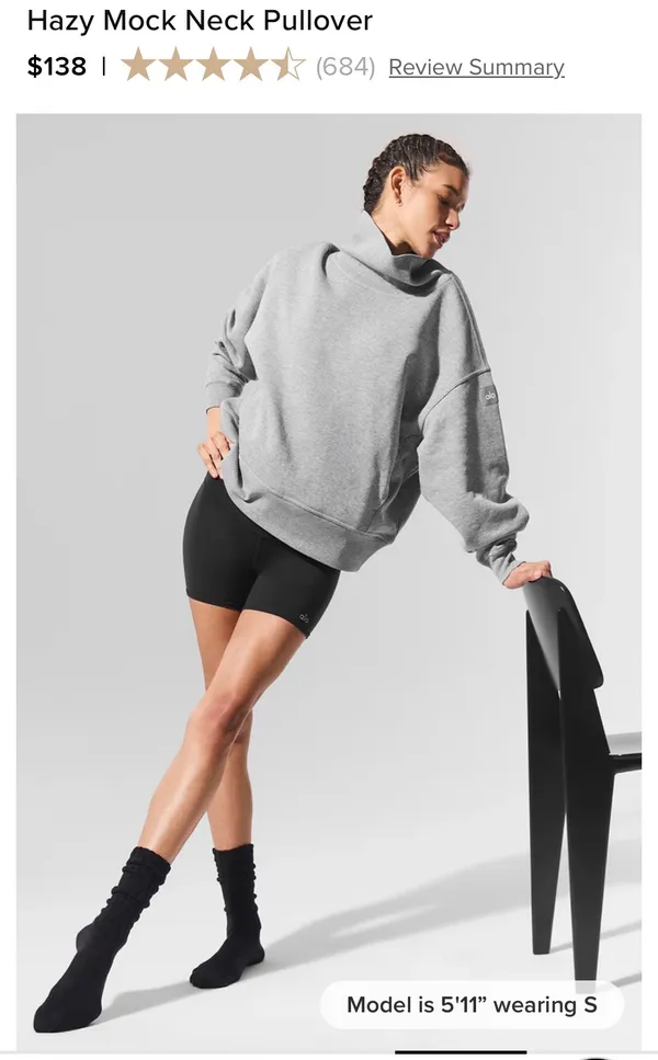 Hazy Mock Neck Alo Yoga Pullover - Image 6