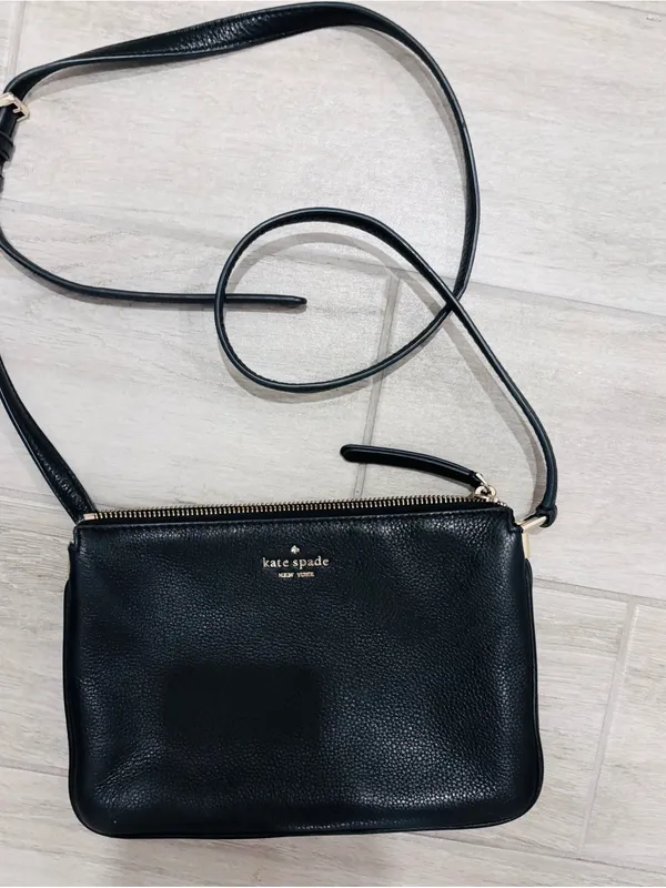 Kate Spade Black Pebbled Leather Crossbody with Gold Hardware - Image 5