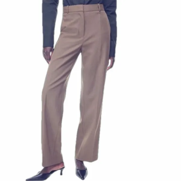ARITZIA Babaton Agency Pant Wool Trousers Tan Front Crease Minimalist like new 0 - Image 13