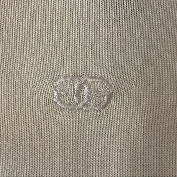 GIVENCHY Sport Vintage 70s Ivory GG Logo Turtleneck Sweater Zipper FLAW Small? - Image 11