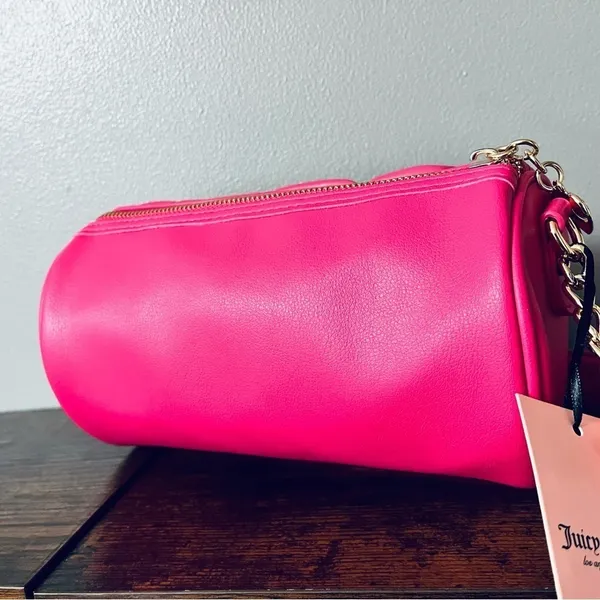 Juicy Couture Pink Flash Ruched Barrel Shoulder Bag Chain Strap NWT - Image 8