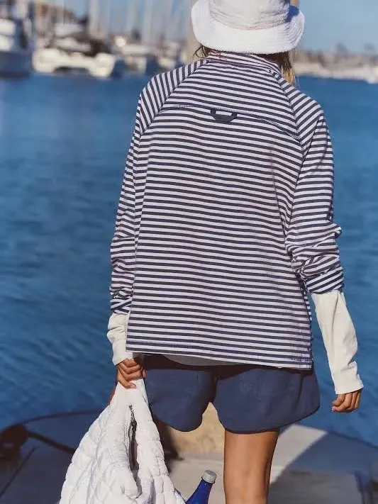 FP Movement Restoration Layer Long Sleeve Tee RARE Sailor Stripe Navy Small NEW - Image 2
