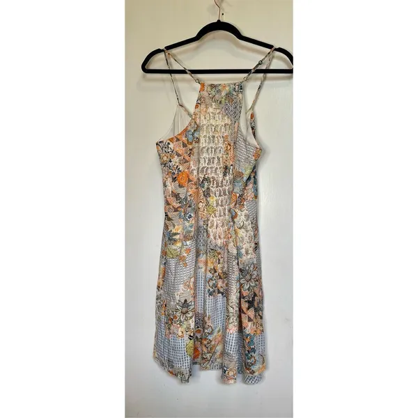 Sanctuary multicolored boho mini pleated sleeveless dress size M - Image 13