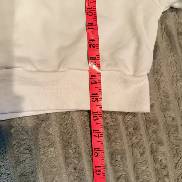TNA‎ Aritzia White Cozy Fleece Mega Quarter-Zip Cropped Sweatshirt Womens Small - Image 6