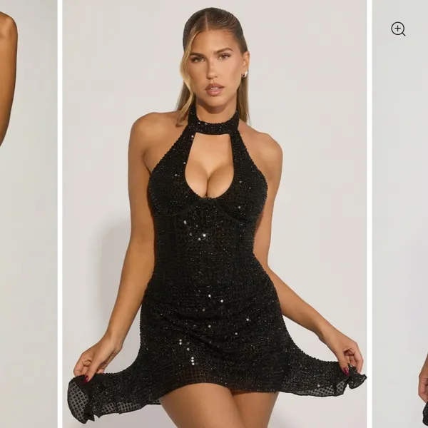 Oh Polly - Ethelie Embellished Draped Corset A-Line Mini Dress - Image 3
