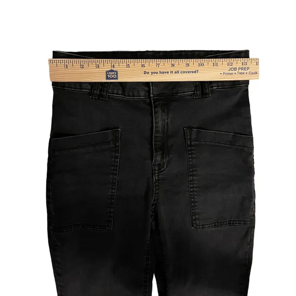 Zara Black Front‎ Pocket Straight Leg Cropped Thick Waistband Jeans Size 6 - Image 8