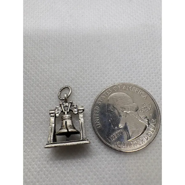 Vintage Beau Sterling Silver Liberty Bell Charm Pendant Philadelphia Souvenir - Image 6