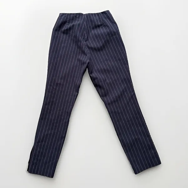 Rag & Bone Simone Cropped Side Snap Pants Women's Size 4 Navy Red Pinstripe - Image 3