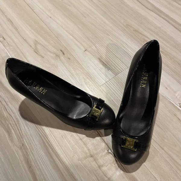 LAUREN Ralph Lauren class logo black pump heels size 6 B - Image 2