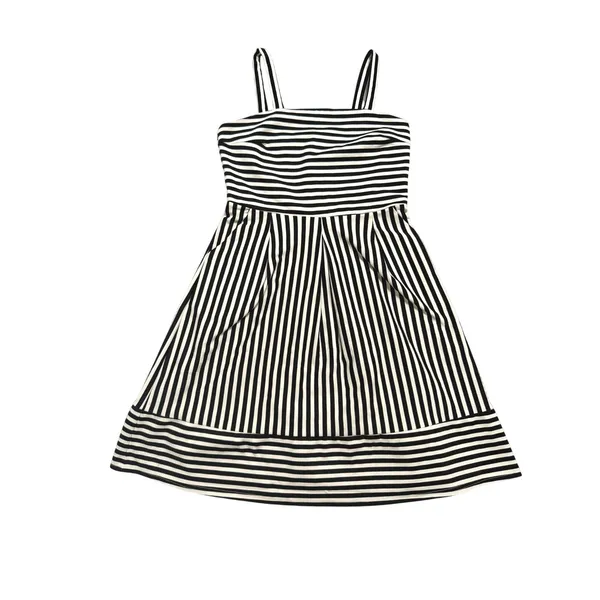 Brixon Ivy Striped Dress Womens Medium Black White Excellent Pockets Pleated - Image 2