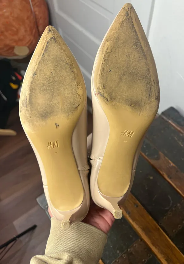 Vegan Beige Kitten Heel Pointed Toe Booties - Image 7