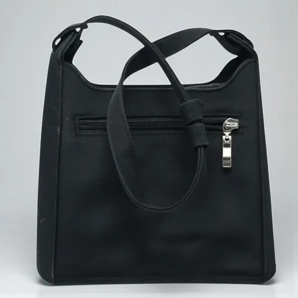 Kate Spade New York 90s Vintage Shoulder Bag Black Nylon Pocket Zipper Classic - Image 5