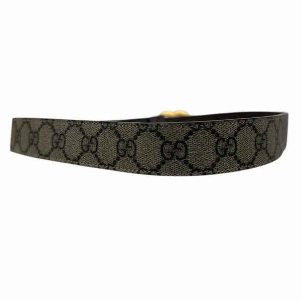 Gucci Canvas Monogram GG Buckle Supreme Leather Belt Brown Size 85cm/34" - Image 5