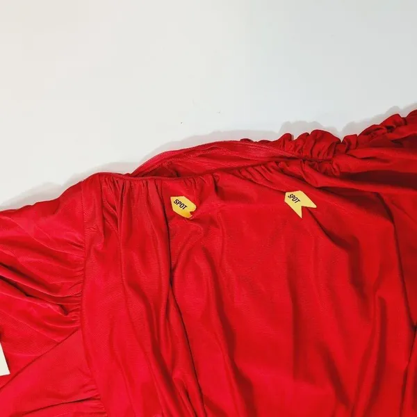 Superdown Farrah Ruched Dress in Red XS - Image 13