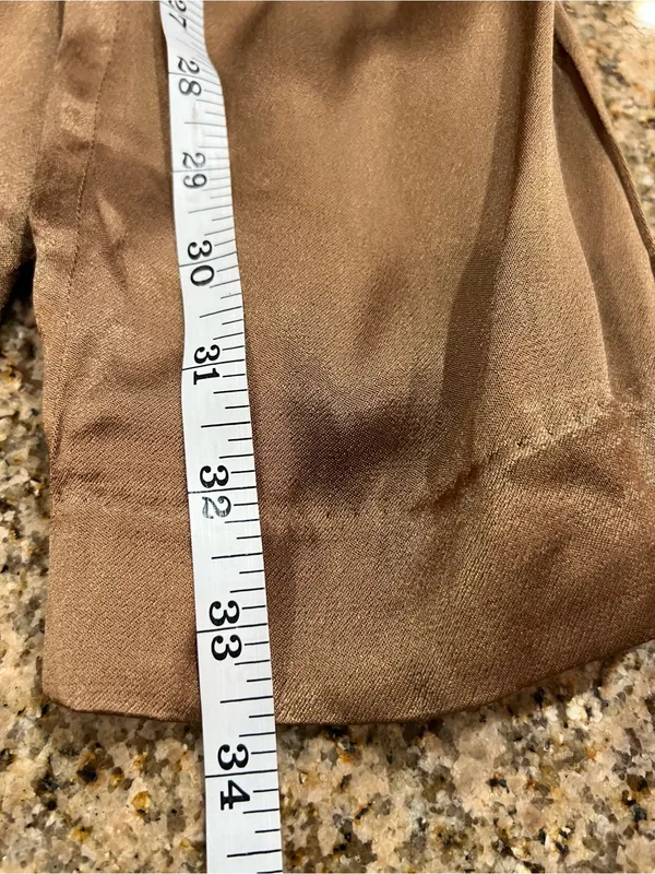 ASTR The Label Amiah Bronze Satin Strappy Wide Leg Pants M NWOT - Image 12
