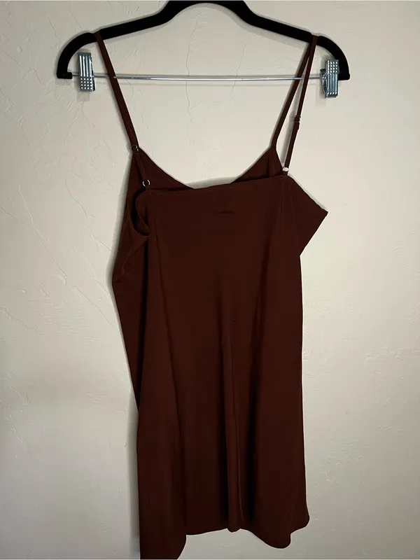 Nanette Lepore Chocolate Brown Slip Sexy Going Out Semi-Sheer Mini Dress - Image 7