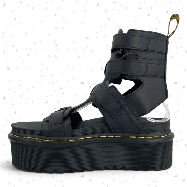 Dr. Martens Giavanna Black Leather Platform Sandals Buckles Gladiator Fit Size 9 - Image 5