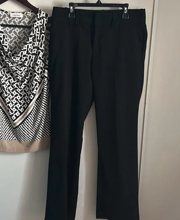 Banana Republic Women’s Martin Fit Stretch Wool Blend Black Office Trousers - Image 2