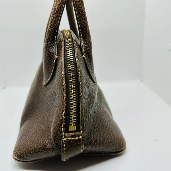 Vintage Dooney & Bourke Chocolate Brown Dome Zipper Closure Satchel Size Small - Image 5