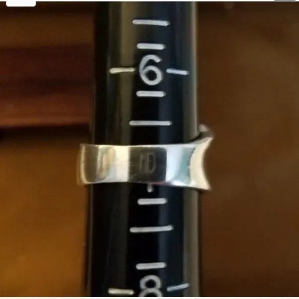 Sterling Silver 925 Abstract Wide Band Ring Size 7 - Image 5