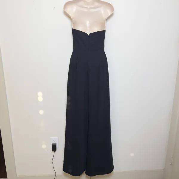 Amanda Uprichard Women Formal Jumpsuit XS Black Cocktail‎ Wide Leg Strapless - Image 4