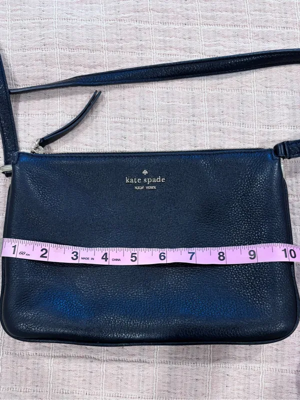 Kate Spade Black Pebbled Leather Crossbody with Gold Hardware - Image 9