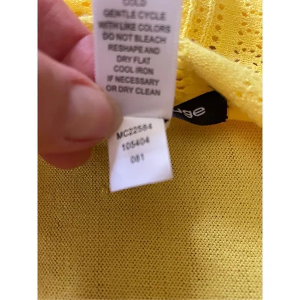 “cable & gauge” open front yellow cardigan - Image 6