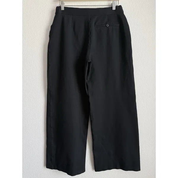 SPANX The Perfect Pant Wide Leg Black Ponte Knit Pull On Pants Size L Minimalist - Image 2
