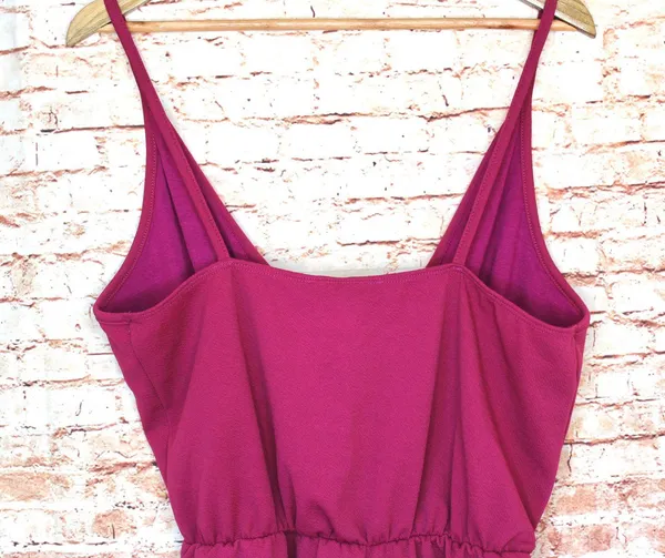 The Vanity Room | Magenta V-Neck Skort Romper - Image 3