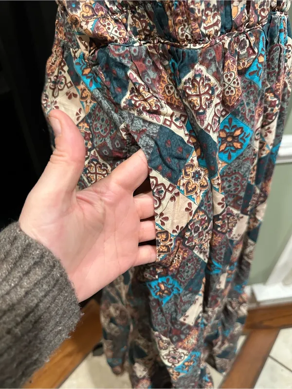 Anthropologie “Peregrine” Patchwork Midi Dress – Smocked Bodice – Size Medium - Image 8