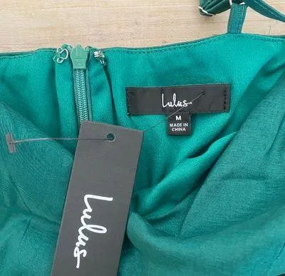 Lulus Green Satin Mini Dress - Image 2