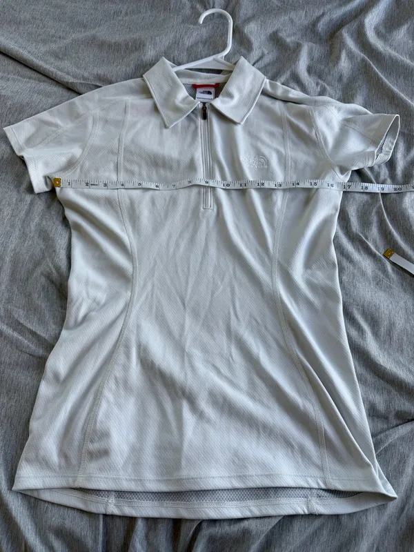 The North Face Women White Quarter Zip Short Sleeve Polo Shirt S P Outdoor Golf - Image 8