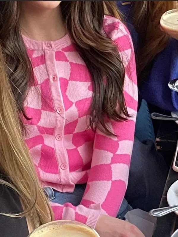 Bailey rose Y2K Pink Cardigan - Image 2