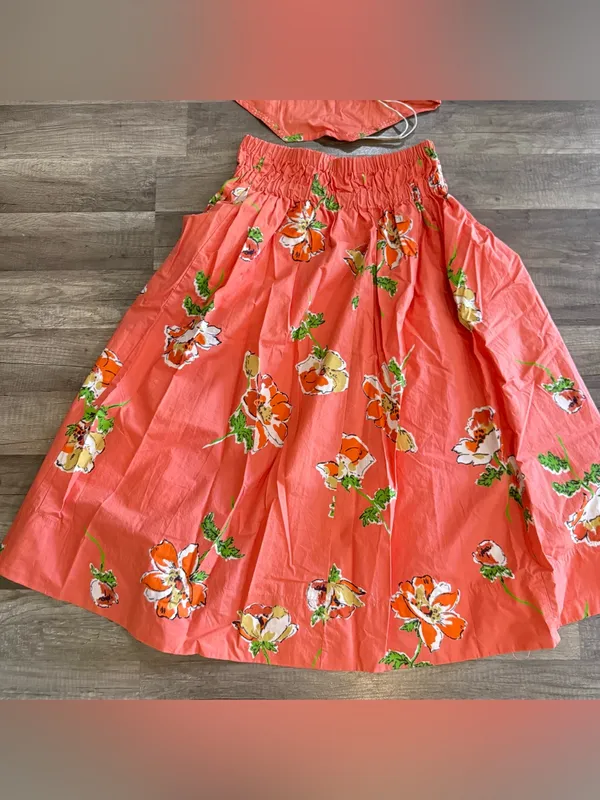 Free People Luca Printed Bustier Corset Top & Midi Skirt Vintage Set M - Image 10