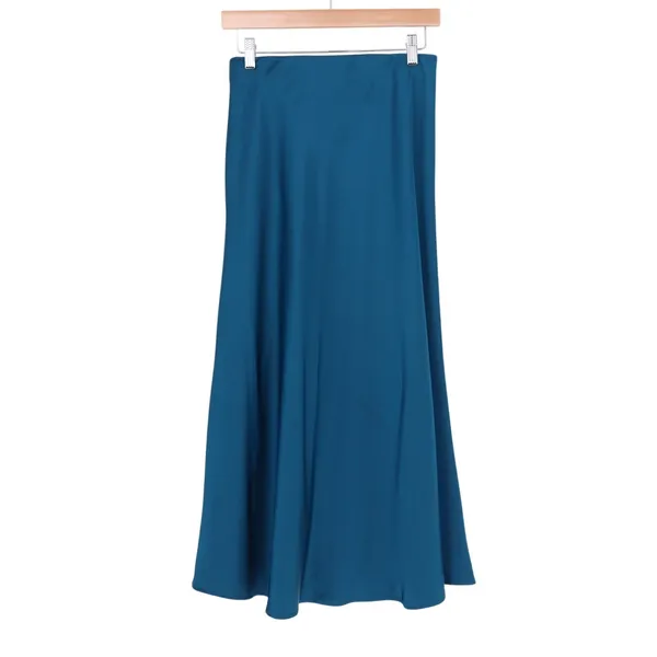 A New Day A-Line‎ Skirt Womens S Midnight Blue Stretch Midi Length Elastic Waist - Image 6