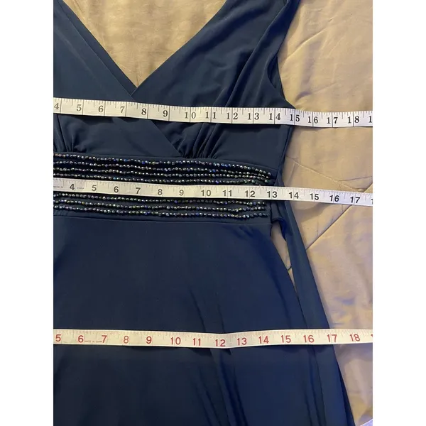 AGB Dress Sz 6 Blue Rhinestones Festival Evening Party Elegant Cocktail Retro - Image 12