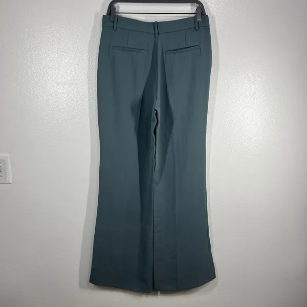 Zara Wide Leg Trousers High Waist Flowy‎ Palazzo Pant Career Sage Green Large - Image 2