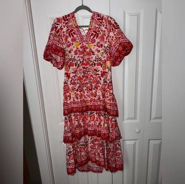 Farm Rio Romantic Orchard Tiered Midi-Dress - Image 5