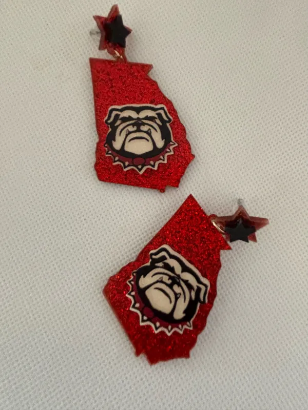 University of Georgia | Georgia Bulldogs dangle pierced earrings - Image 9
