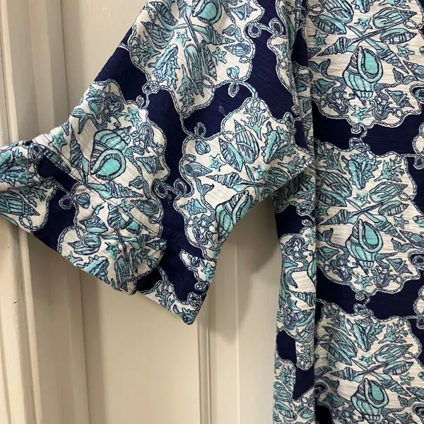 Lilly Pulitzer Hey Sailor Somerset Dress XL Cotton Mermaid Shell Ruffle Coastal - Image 2