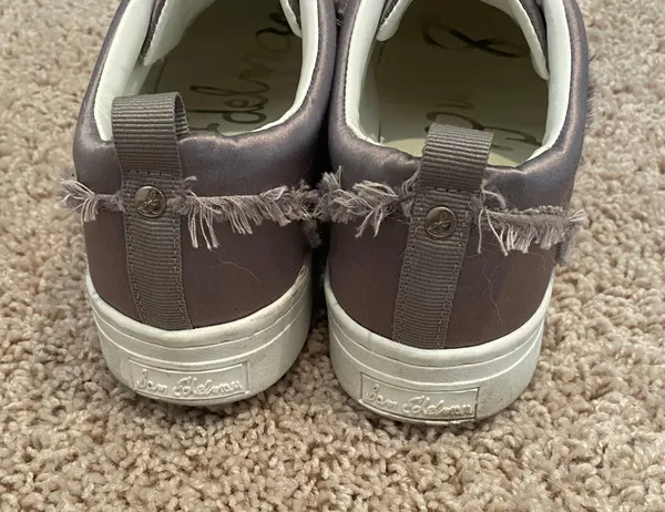 Purple Satin Slip On Sneakers - Image 4