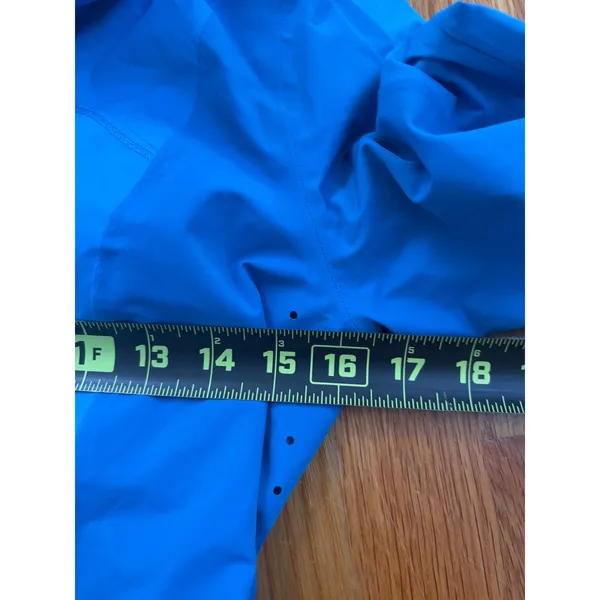Lululemon Athletica Blue Hooded Windbreaker Jacket Thumbholes Running Sz 6 - Image 5