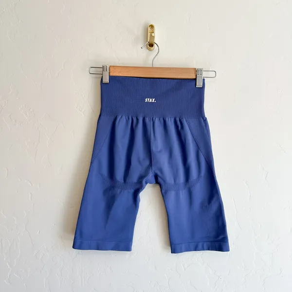 Stax | Seamless Premium Collection Athletic Biker‎ Shorts in Blue - Image 3