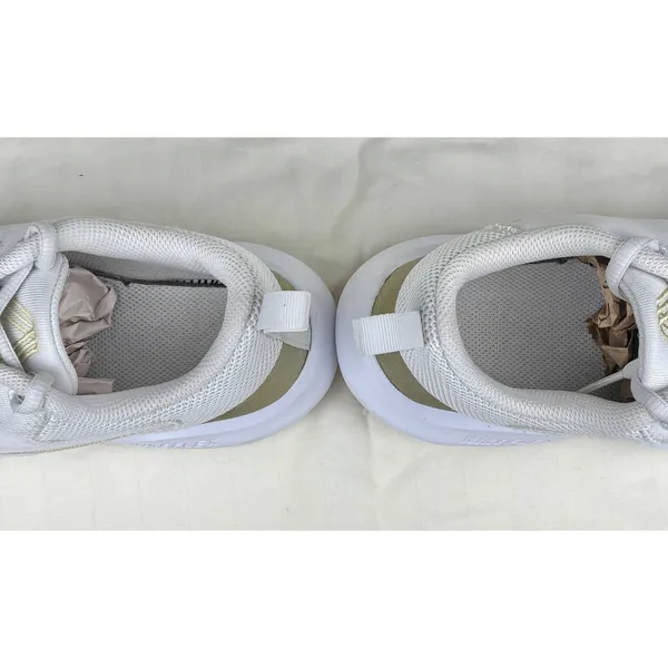 Nike Flex Experience Size 6.5W Wide White Gold Swoosh Sneakers Training Shoes - Image 5